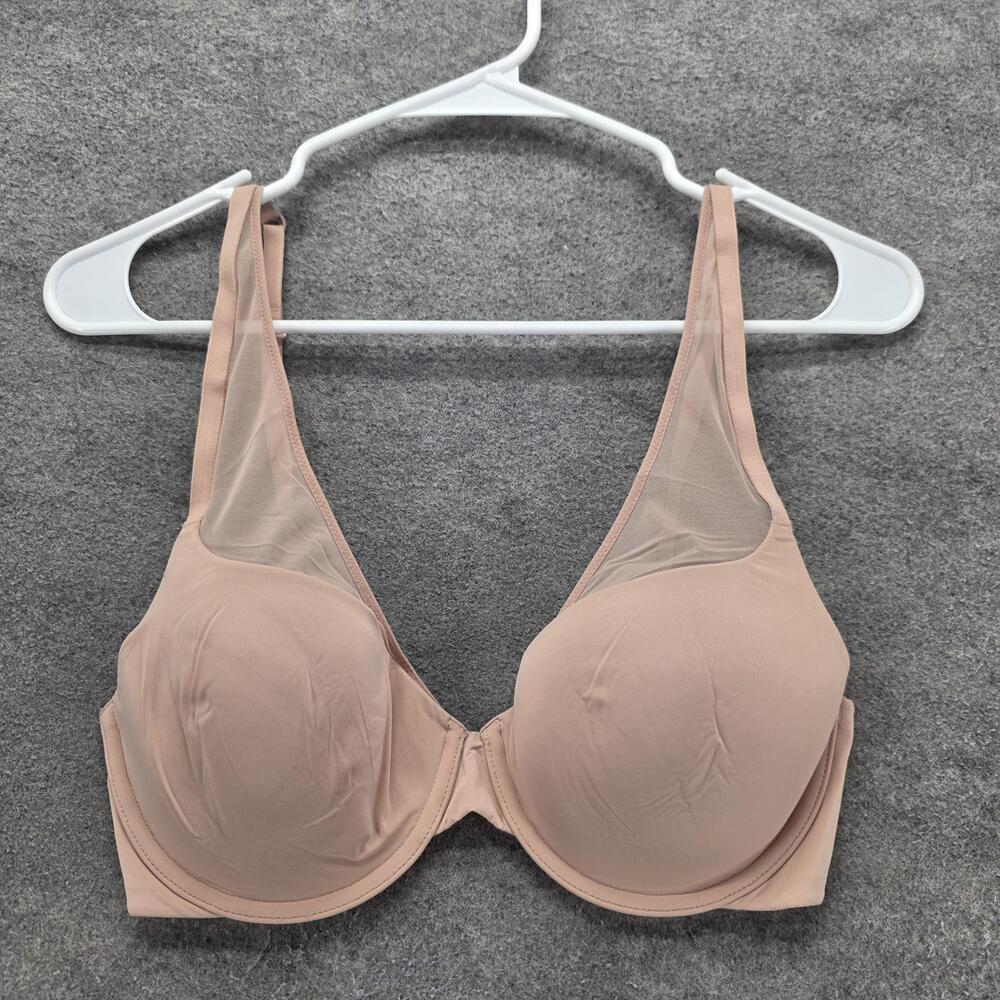 Victoria's Secret Bra Womens 32DD Beige Longline Underwire Molded Lightly Lined